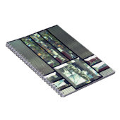 Bomen met gebrande glazen bergen, metaallisch zilv notitieboek (Rechterzijde)