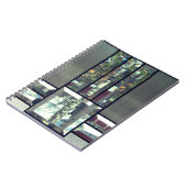 Bomen met gebrande glazen bergen, metaallisch zilv notitieboek (Linkerzijde)