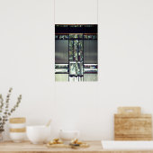 Bomen met gebrande glazen bergen, metaallisch zilv poster (Keuken)