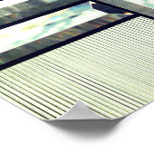 Bomen met gebrande glazen bergen, metaallisch zilv poster (Hoek)