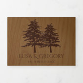 Bomen met gegaufreerde naaldbomen, hout met een ru drieluik uitnodiging (Cover)