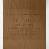 Bomen met gegaufreerde naaldbomen, hout met een ru drieluik uitnodiging (Binnenkant midden)