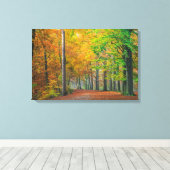 Bomen met herfstbladeren in een bos canvas afdruk (Insitu (Houten vloer))