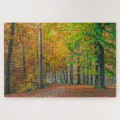 Bomen met herfstbladeren in een bos legpuzzel (Horizontaal)