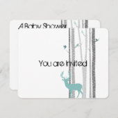 Bomen met het Baby shower Deer Kaart (Voorkant / Achterkant)