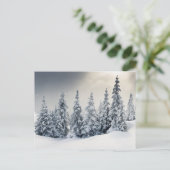 Bomen met hoarfrost en sneeuw briefkaart (Staand voorkant)