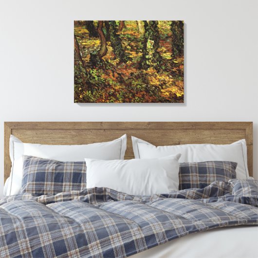 Bomen met Ivy van Vincent van Gogh Canvas Afdruk (Insitu (Slaapkamer))