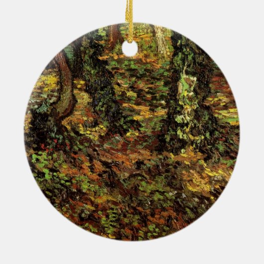 Bomen met Ivy van Vincent van Gogh Keramisch Ornament (Achterkant)