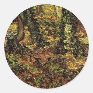 Bomen met Ivy van Vincent van Gogh Ronde Sticker