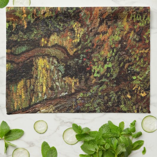 Bomen met Ivy van Vincent van Gogh Theedoek (Gevouwen)