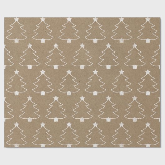Bomen met kraftpapier cadeaupapier (Vlak)