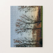 Bomen met maretak tegen een heldere hemel legpuzzel (Verticaal)