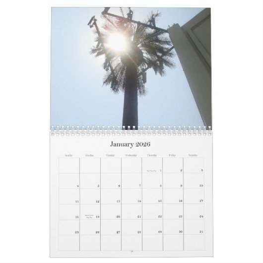 Bomen met mobiele telefoons kalender (Jan 2026)