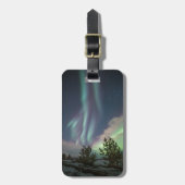 Bomen met noordelijke lampjes bagagelabel (Voorkant verticaal)