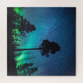 Bomen met noordelijke lampjes legpuzzel (Horizontaal)