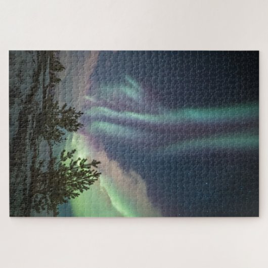 Bomen met noordelijke lampjes legpuzzel (Horizontaal)