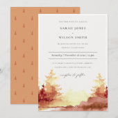 Bomen met Oranje gele Herfst die verbrand zijn Bedankkaart (Voorkant / Achterkant)