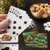 Bomen met stormachtige lucht pokerkaarten (Insitu)