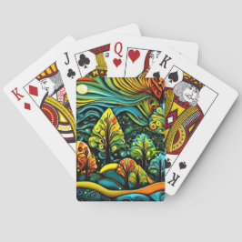 Bomen met stormachtige lucht pokerkaarten