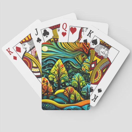 Bomen met stormachtige lucht pokerkaarten (Achterkant)