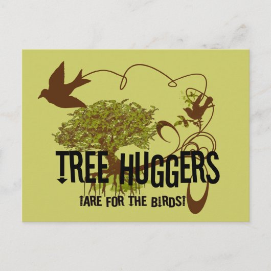Bomen met struiken voor vogels briefkaart (Voorkant)