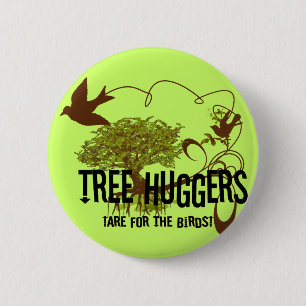 Bomen met struiken voor vogels ronde button 5,7 cm