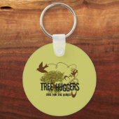 Bomen met struiken voor vogels sleutelhanger (Voorkant)