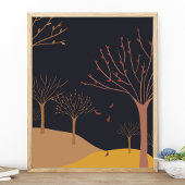 Bomen Met Vallende Bladeren Herfst Landschap Poster