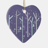 Bomen met vallende sneeuw keramisch ornament (Rechts)