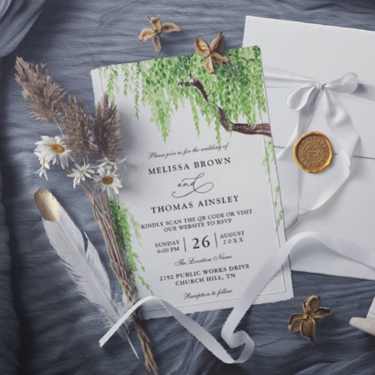 Bomen met Willow Budget QR Code Weddenschap Kaart