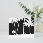 Bomen met zwarte en witte palmen briefkaart (Staand voorkant)