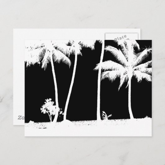Bomen met zwarte en witte palmen briefkaart (Voorkant / Achterkant)