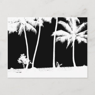 Bomen met zwarte en witte palmen briefkaart