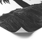 Bomen met zwarte en witte palmen op Cliffside Poster (Hoek)