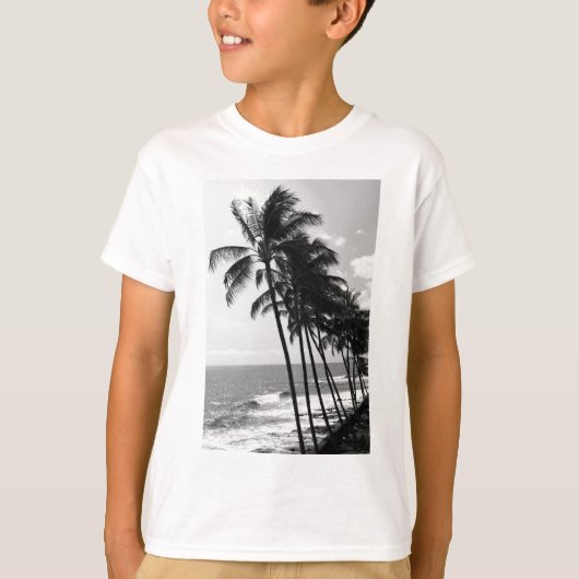 Bomen met zwarte en witte palmen t-shirt (Voorkant)