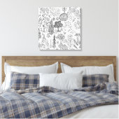 Bomen Modern Zwart en Wit Handgetekende Kunst Canvas Afdruk (Insitu (Slaapkamer))