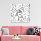 Bomen Modern Zwart en Wit Handgetekende Kunst Canvas Afdruk (Insitu (Woonkamer))