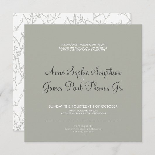 Bomen Moderne bruiloft uitnodiging (Voorkant / Achterkant)