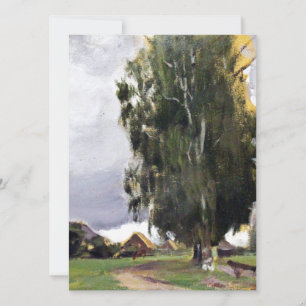 Bomen naast een dorp