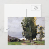 Bomen naast een dorp briefkaart (Voorkant / Achterkant)