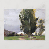 Bomen naast een dorp briefkaart (Voorkant)