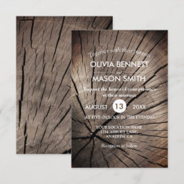 Bomen & Natuur Textured Wedding Invitation Kaart