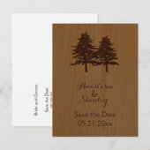 Bomen op de bruiloft met hout aankondigingskaart (Voorkant / Achterkant)