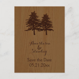 Bomen op de bruiloft met hout aankondigingskaart