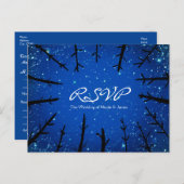 Bomen op de Nachtelijke Hemel Rustieke Trouwkaart Uitnodiging Briefkaart (Voorkant / Achterkant)