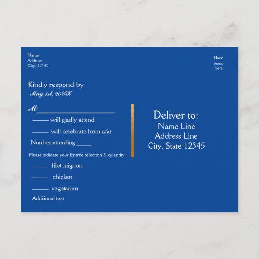 Bomen op de Nachtelijke Hemel Rustieke Trouwkaart Uitnodiging Briefkaart (Achterkant)