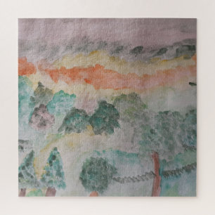 Bomen op de puzzel van de baai