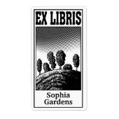 Bomen op een heuveltje Ex libris Etiket (Voorkant)