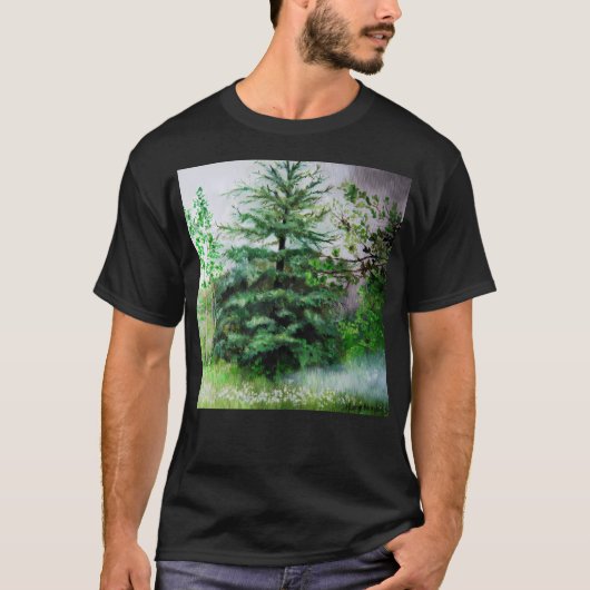 Bomen op een mistige dag t-shirt (Voorkant)