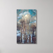 Bomen op een winterdag canvas afdruk (Voorkant)